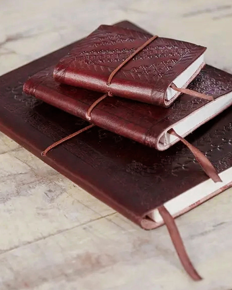 Håndlavet Fairtrade Notesbog m/elastik - medium