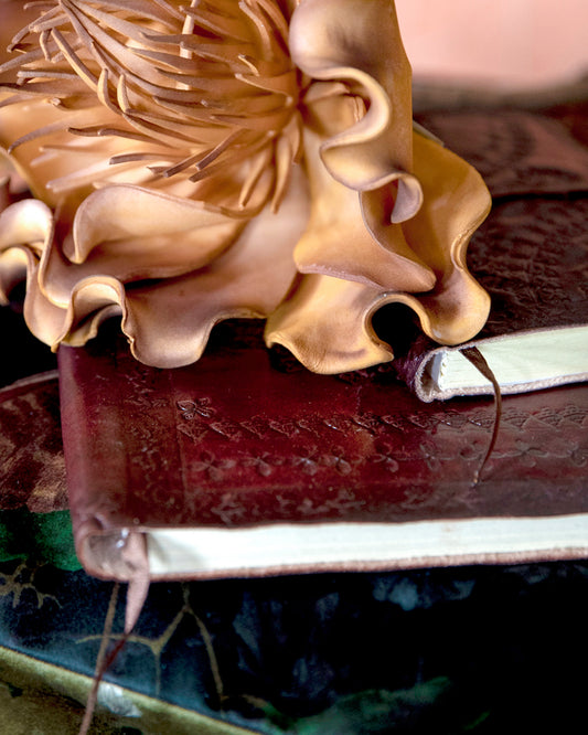 Håndlavet Fairtrade Notesbog m/elastik - large