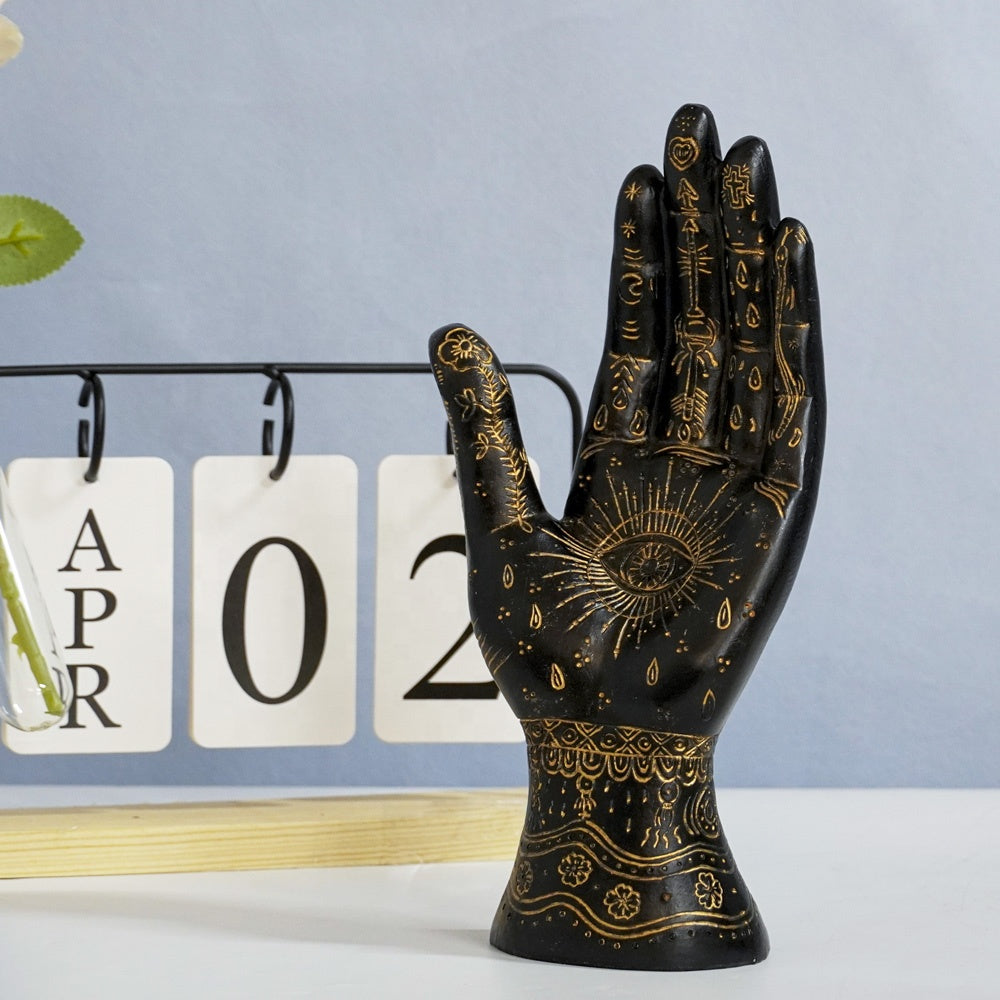 Hamsa Hånd SORT – beskyttelse og ro til dit rum